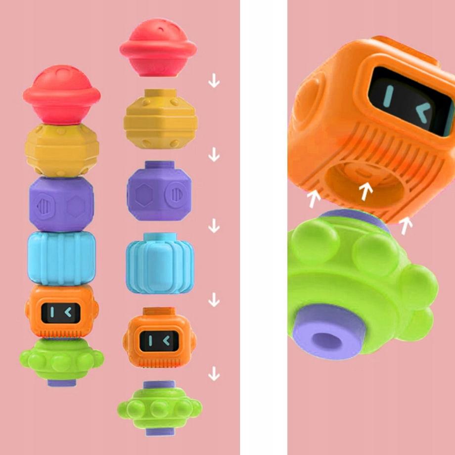 Kruzzel  Cube sensoriel pour les tout-petits - 15 x 15 cm 