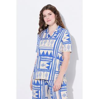 Ulla Popken Polo Stampa Pesci Vestibilità Classica  