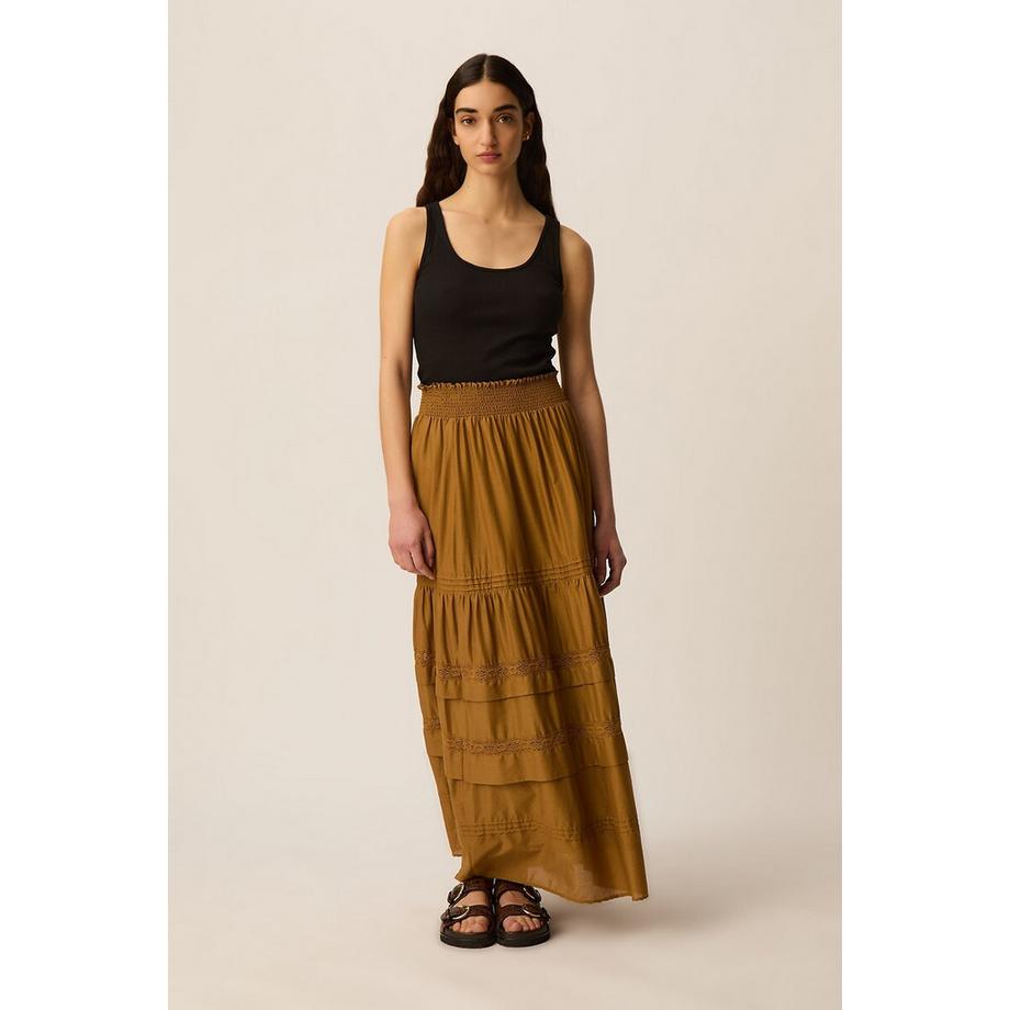 Des Petits Hauts Langer bestickter Rock  