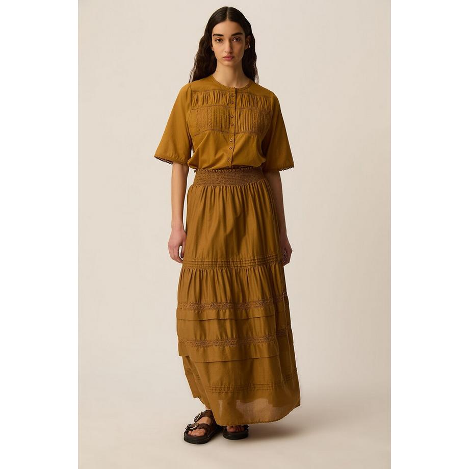 Des Petits Hauts Langer bestickter Rock  