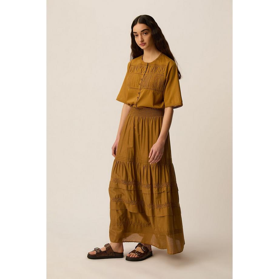 Des Petits Hauts Langer bestickter Rock  