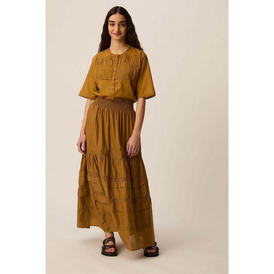 Des Petits Hauts Langer bestickter Rock  