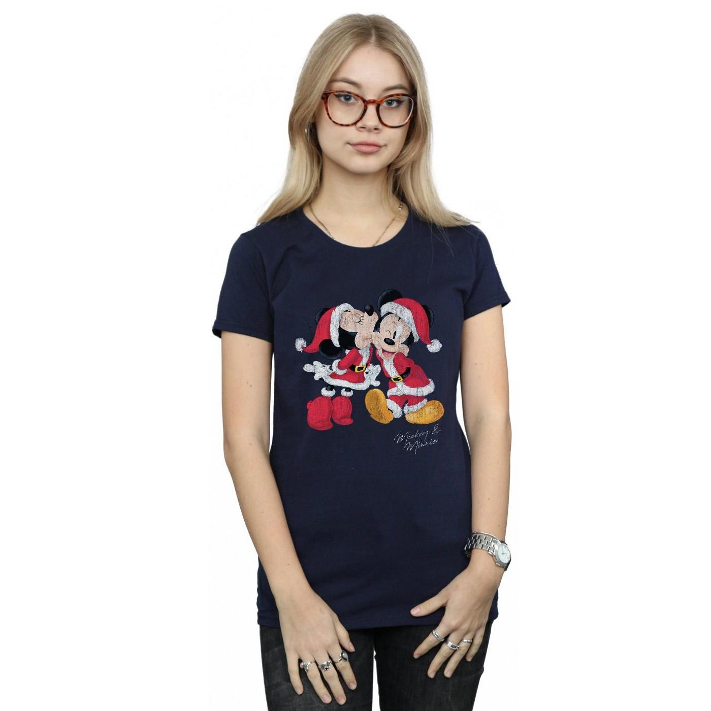 Disney Mickey e Minnie Kissing Christmas T-Shirt  