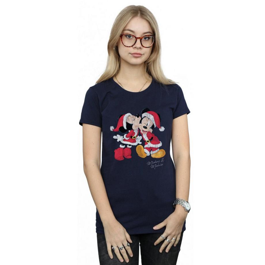 Disney Mickey und Minnie Kissing Christmas T-Shirt  