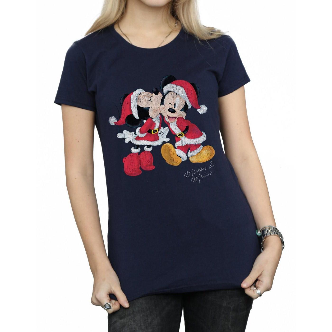 Disney Mickey und Minnie Kissing Christmas T-Shirt  