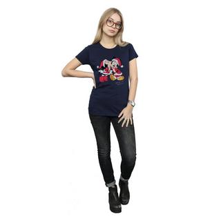 Disney Mickey und Minnie Kissing Christmas T-Shirt  