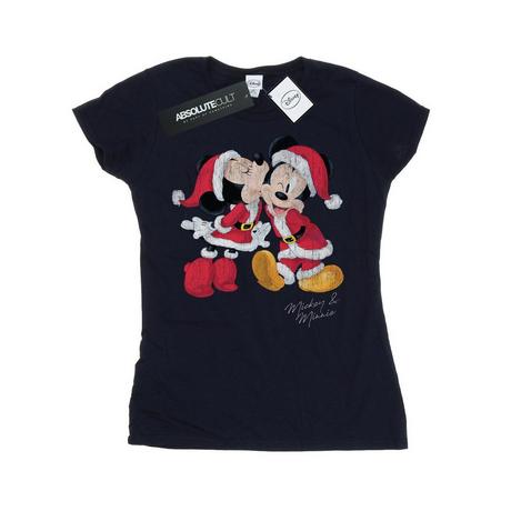 Disney Mickey und Minnie Kissing Christmas T-Shirt  