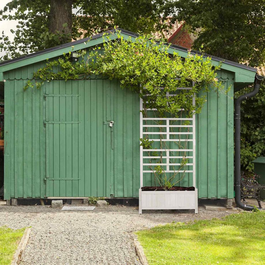 B2X Pflanzkasten mit Spalierwand in Weiß  