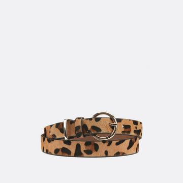 Ceinture en cuir imprimé léopard