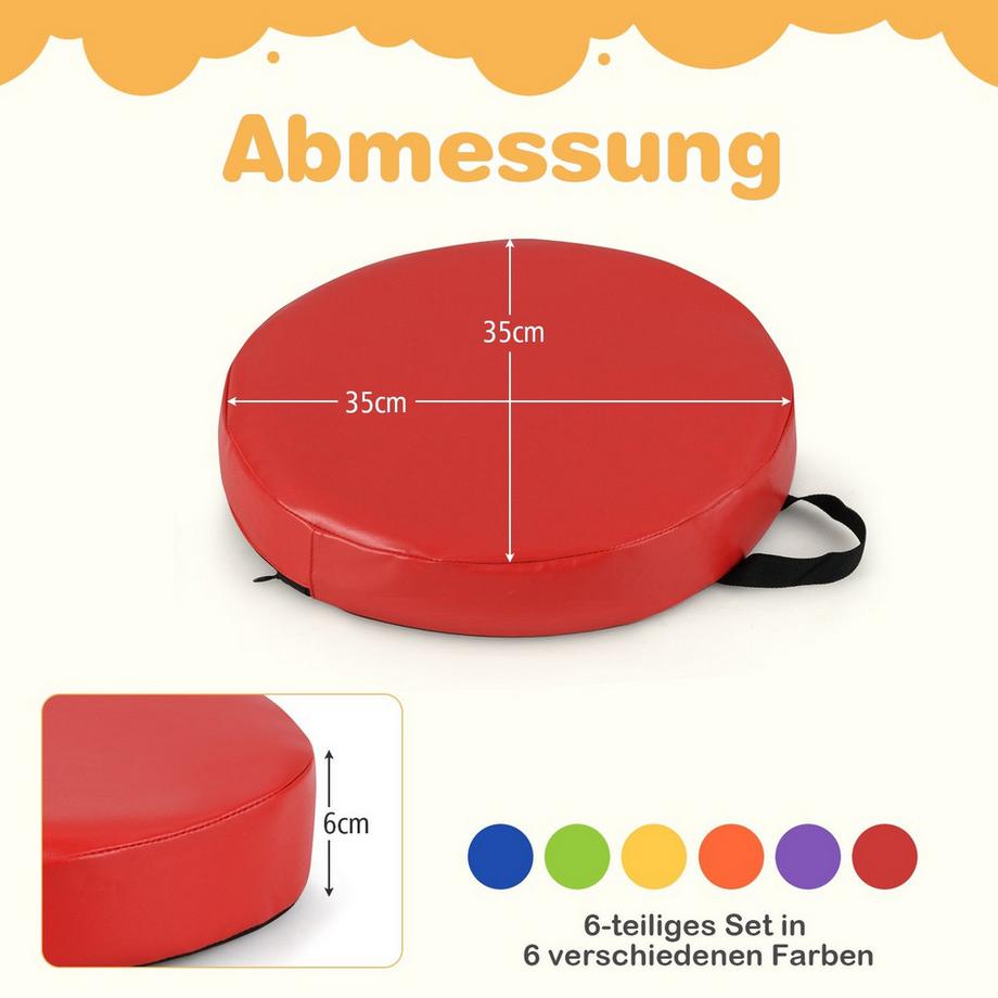 Northix Kinder-Bodenkissen-Set, 6-teilig  
