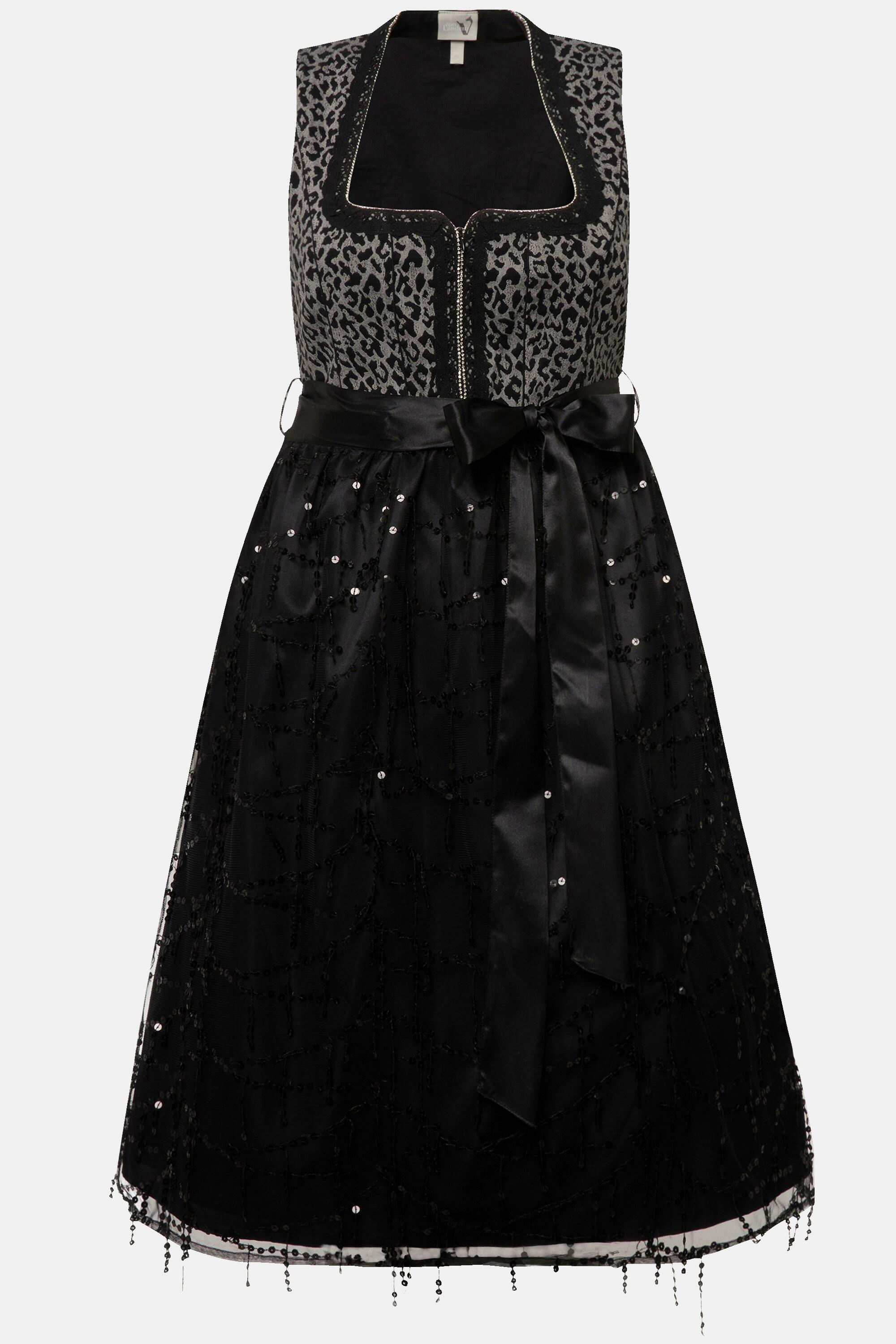 Ulla Popken Dirndl Top Leopardato Scollo Rettangolare Senza Maniche  