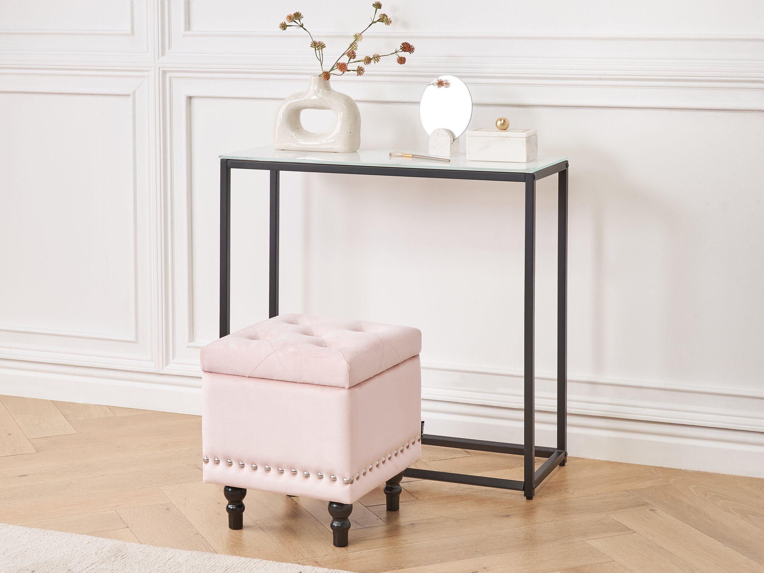 Beliani Pouf de rangement en Velours Glamour LORETTO  