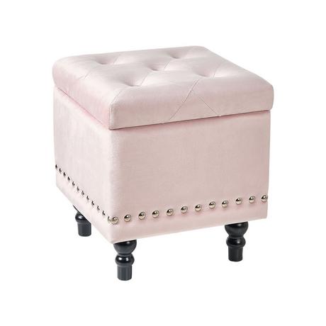 Beliani Pouf de rangement en Velours Glamour LORETTO  