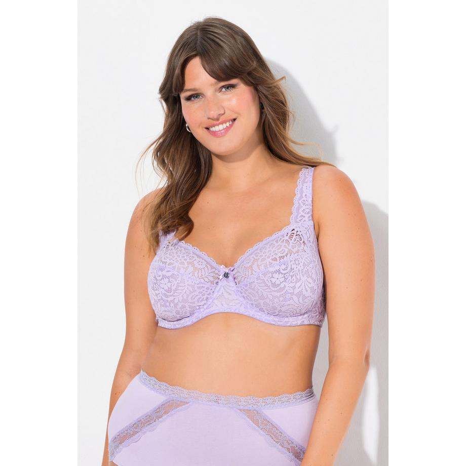 Ulla Popken Reggiseno con ferretto pizzo floreale pizzo intero coppa C-E  