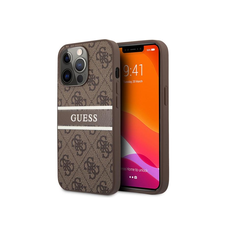 GUESS  Cover per iPhone 13 Pro PU 4G Stripe 