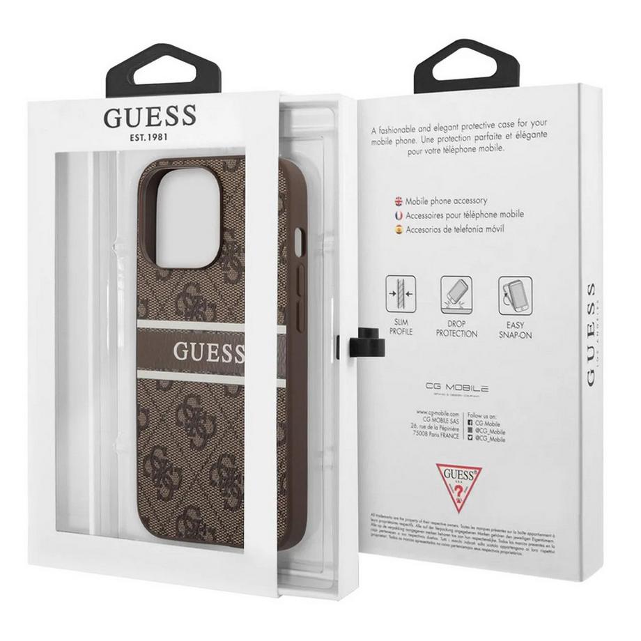 GUESS  Cover per iPhone 13 Pro PU 4G Stripe 