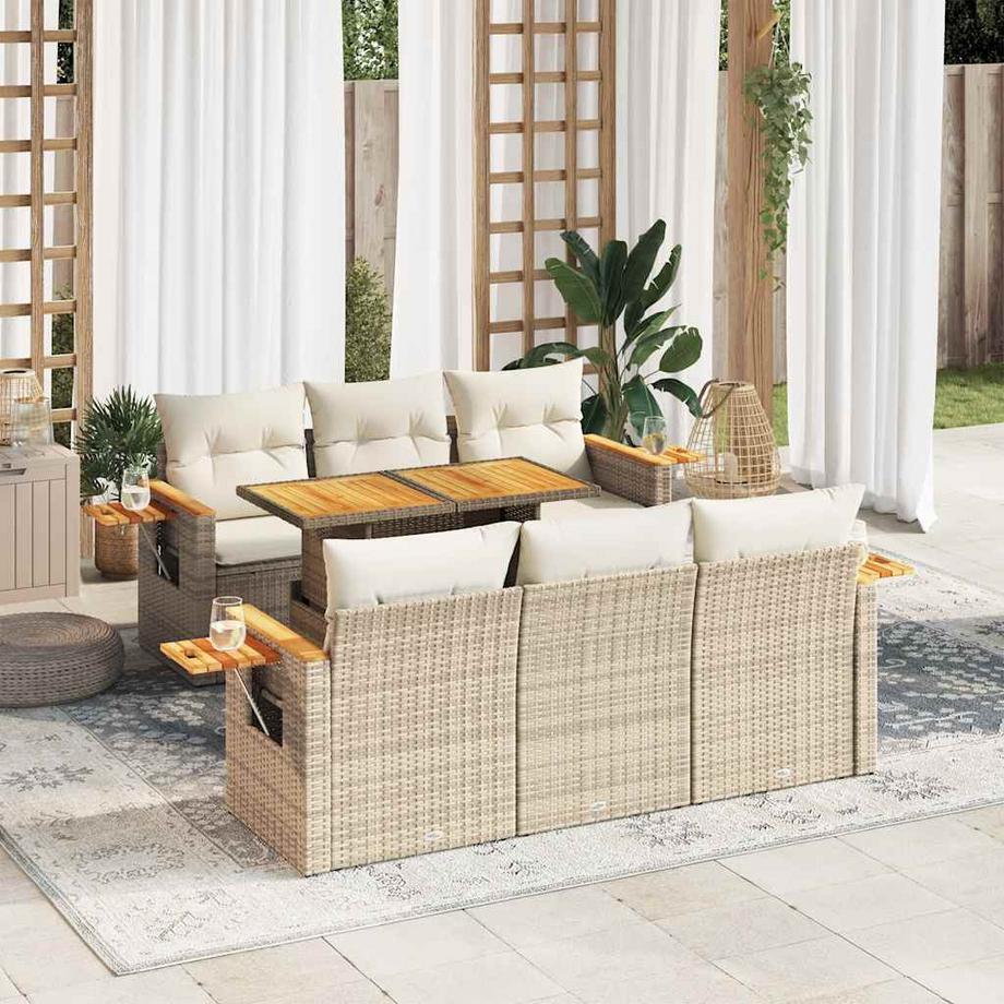 VidaXL set divano da giardino Polirattan  