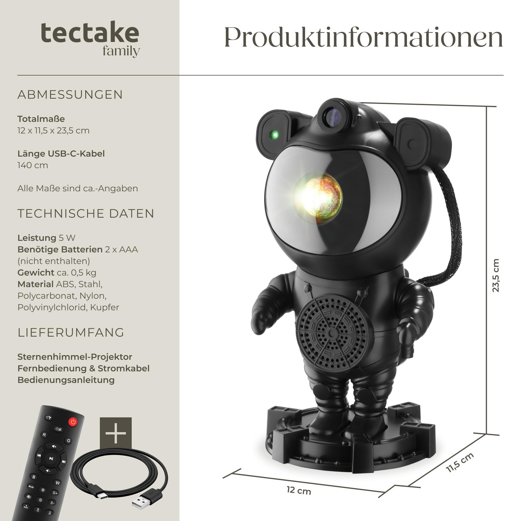Tectake Projecteur LED ciel étoilé Astronaute avec Bluetooth  