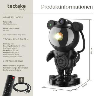 Tectake Projecteur LED ciel étoilé Astronaute avec Bluetooth  