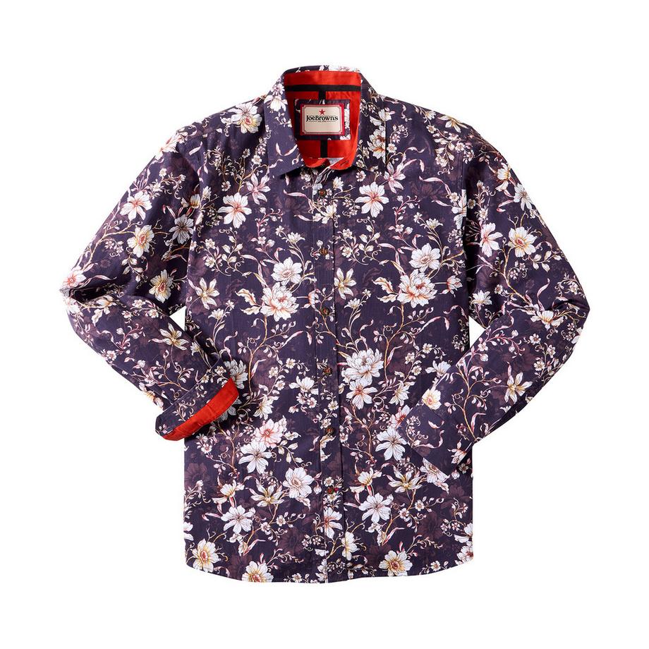 Joe Browns Blumen Langarmhemd mit Kontrastbesatz  