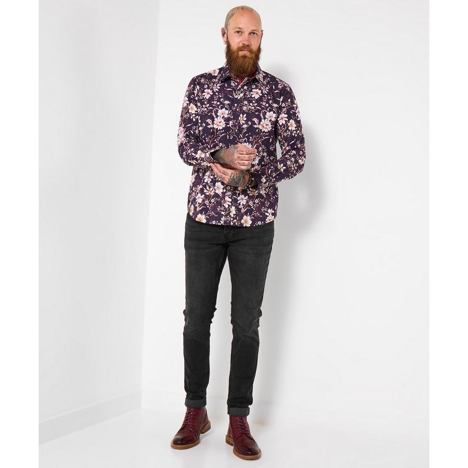 Joe Browns Blumen Langarmhemd mit Kontrastbesatz  