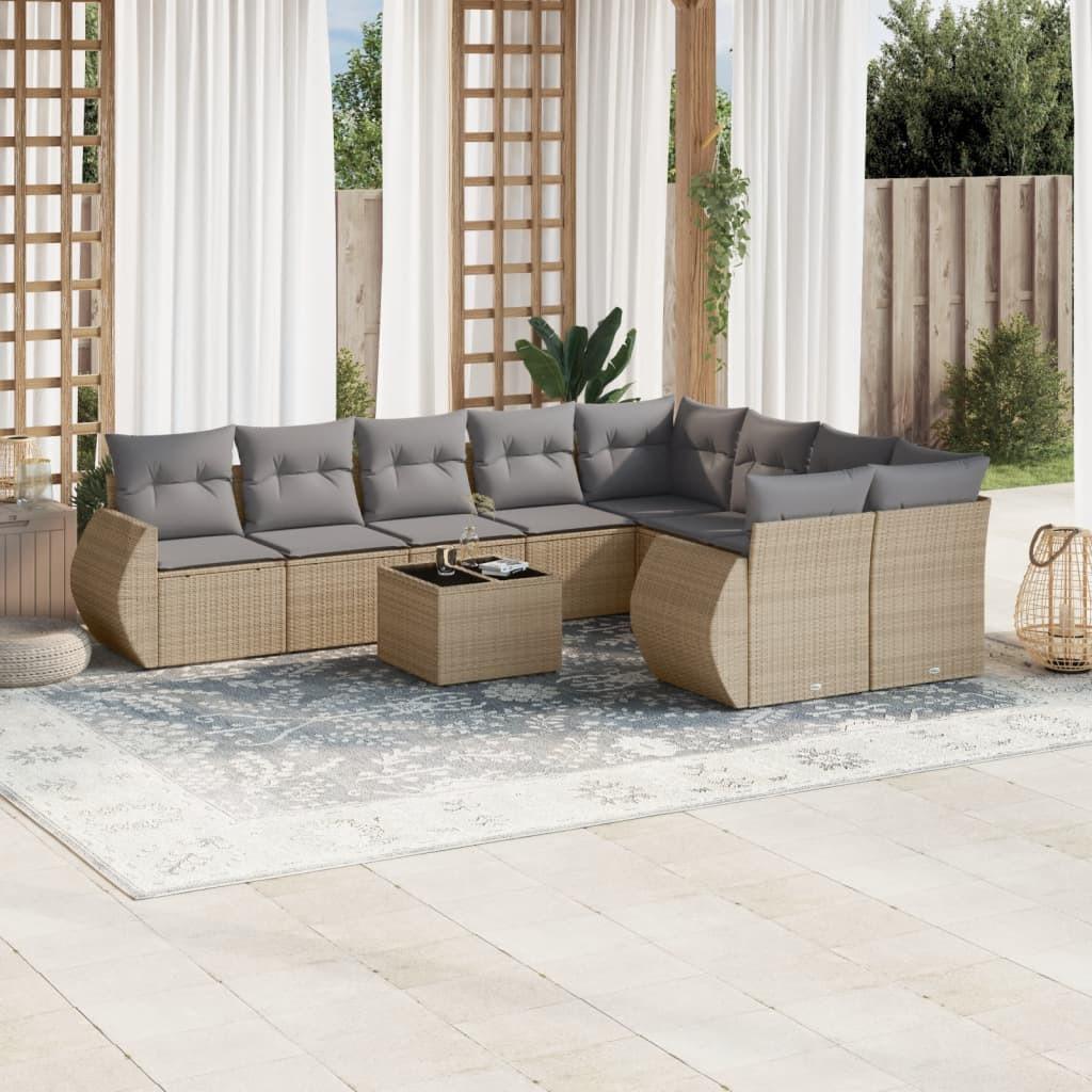 VidaXL set divano da giardino Polirattan  