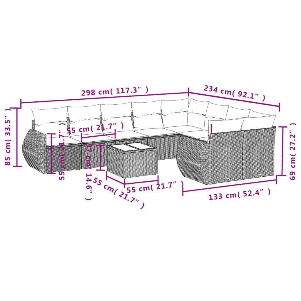 VidaXL Ensemble de canapés de jardin rotin synthétique  