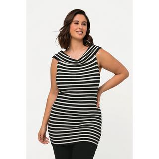 Ulla Popken Top di maglia a righe Scollatura Carmen Senza Maniche  