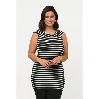 Ulla Popken Top di maglia a righe Scollatura Carmen Senza Maniche  