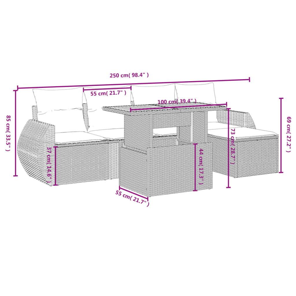 VidaXL Ensemble de canapés de jardin rotin synthétique  