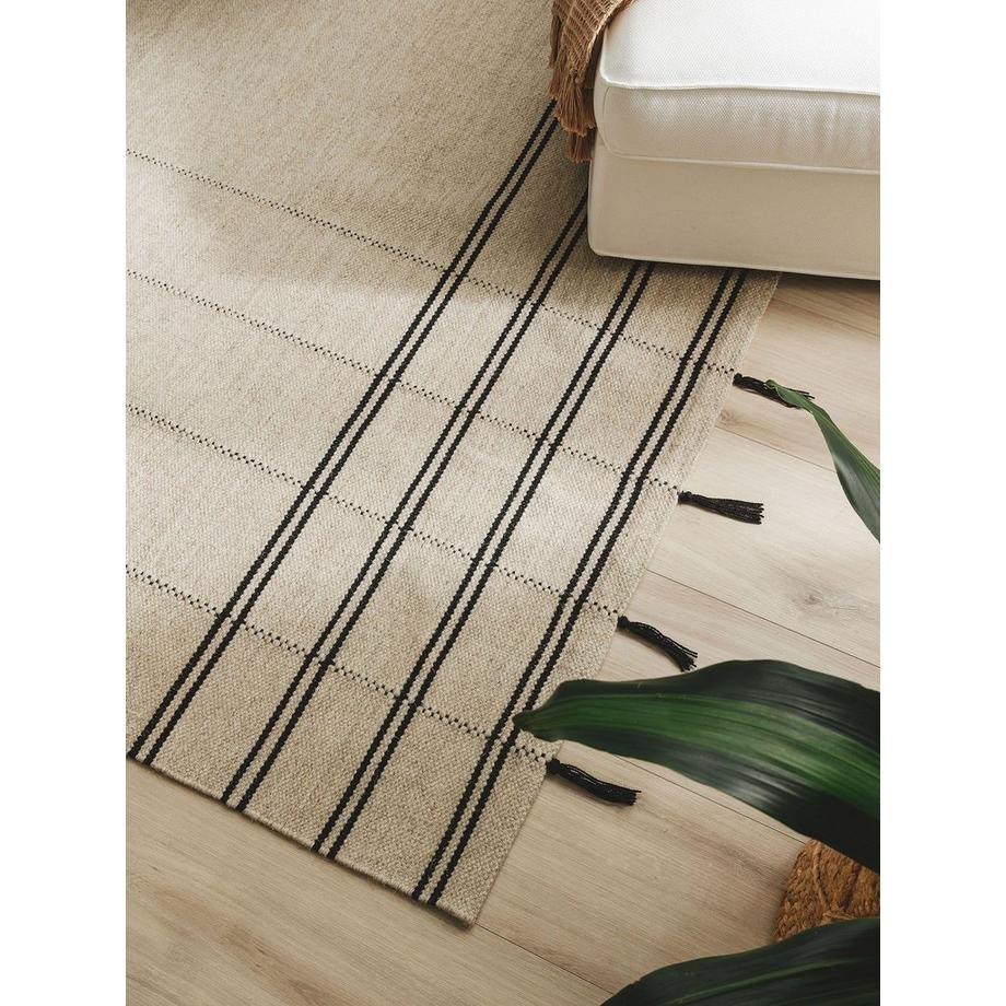 Benuta Tappeto di lana Kambiz Beige/Nero  