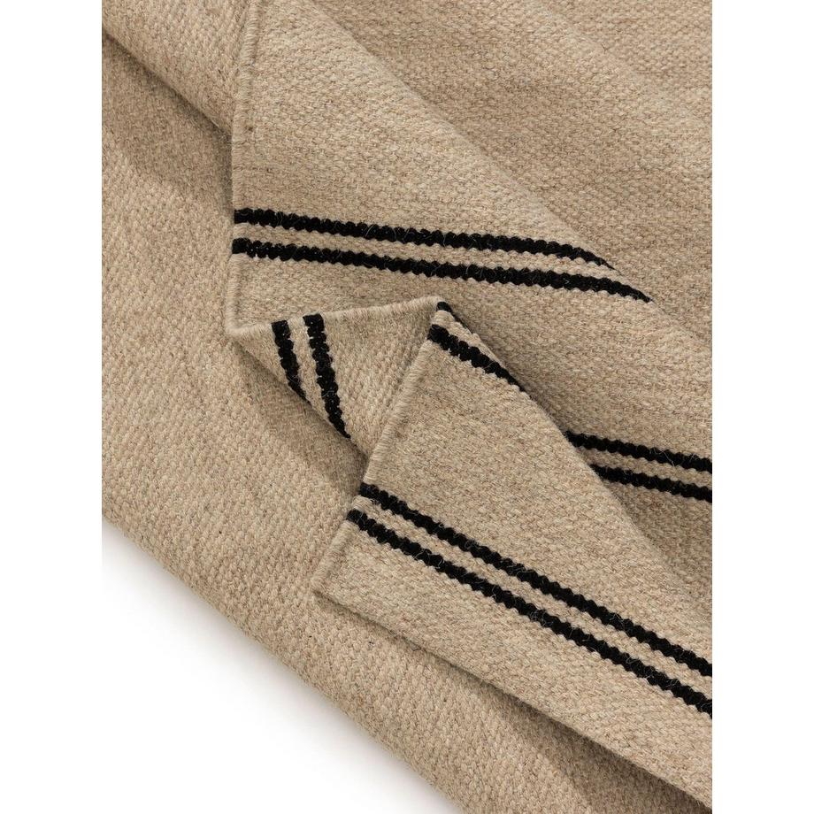 Benuta Tappeto di lana Kambiz Beige/Nero  