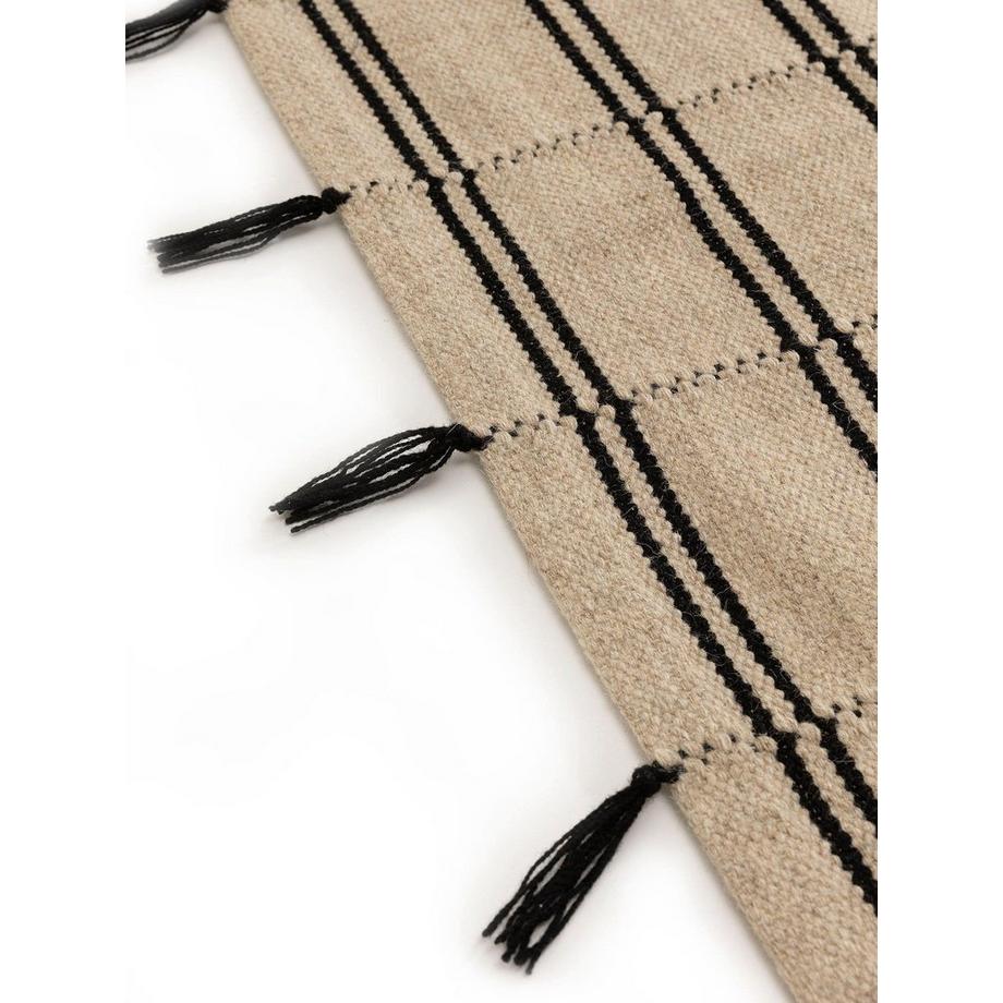 Benuta Tappeto di lana Kambiz Beige/Nero  