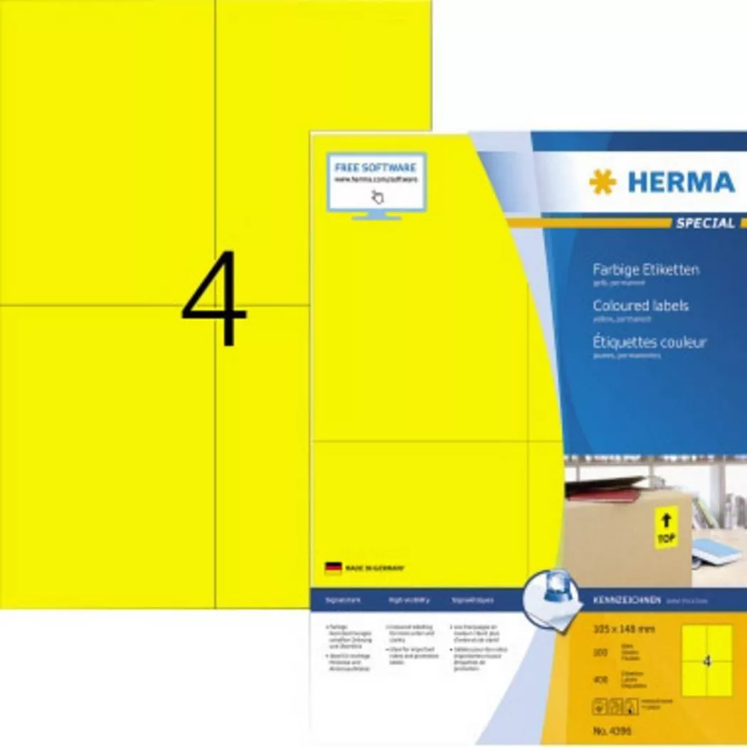 HERMA - Universaletikett SPECIAL 105 x 148 mm (B x H) Papier 400 Etik./Pack, One Size, Multicolor