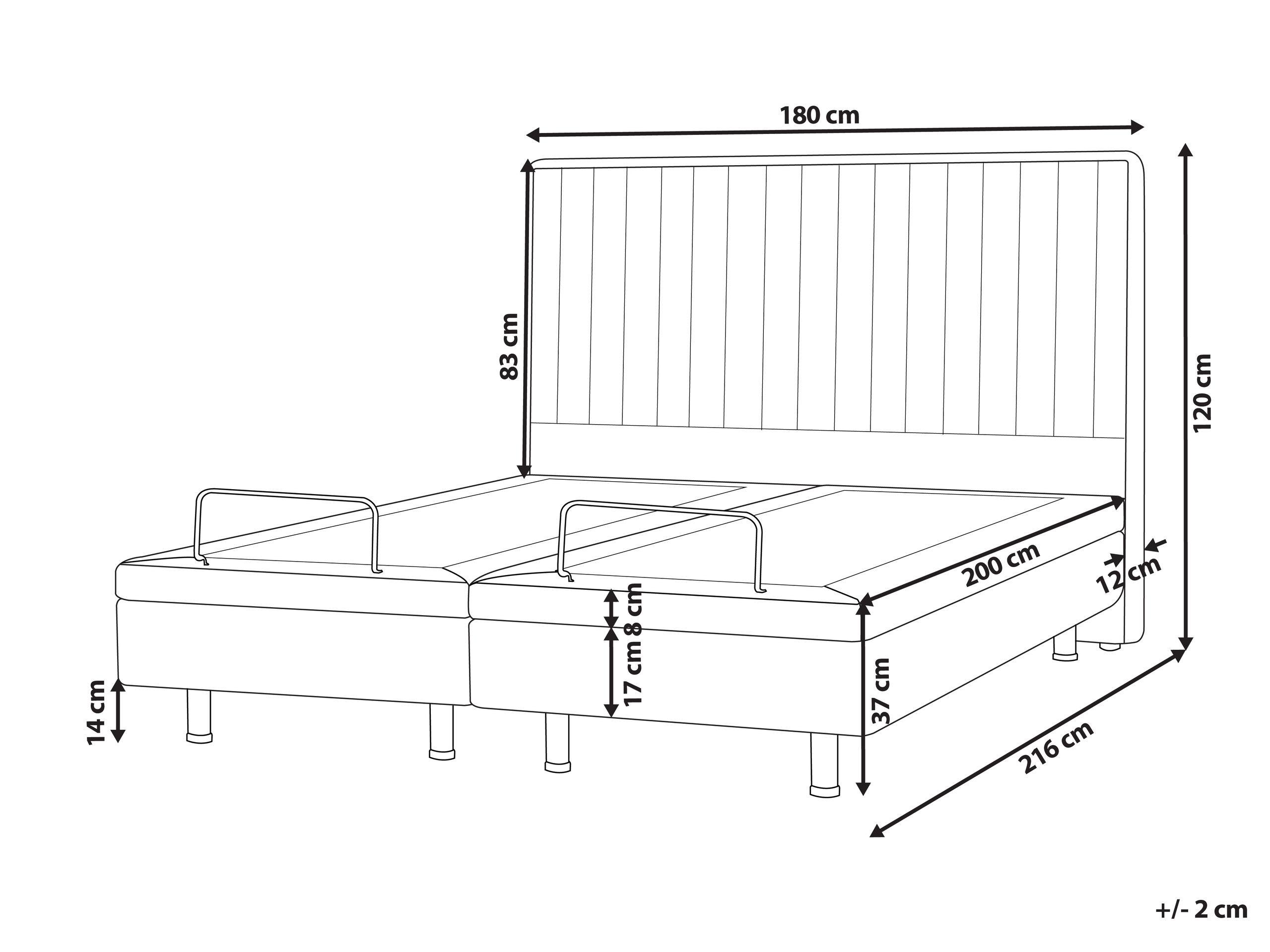 Beliani Bett verstellbar aus Bouclé Skandinavisch DUKE II  