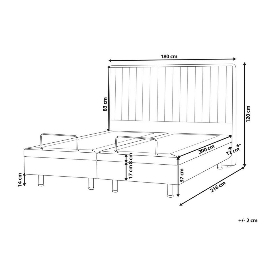 Beliani Letto regolabile en Bouclé  DUKE II  