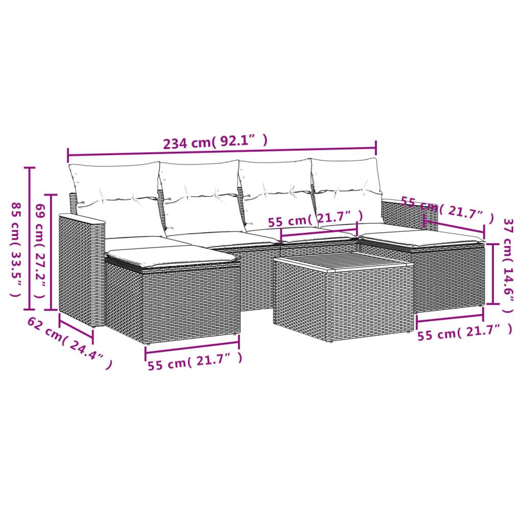 VidaXL set divano da giardino Polirattan  