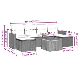 VidaXL Ensemble de canapés de jardin rotin synthétique  