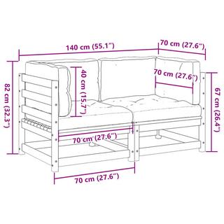 VidaXL set divano da giardino Pine Wood  