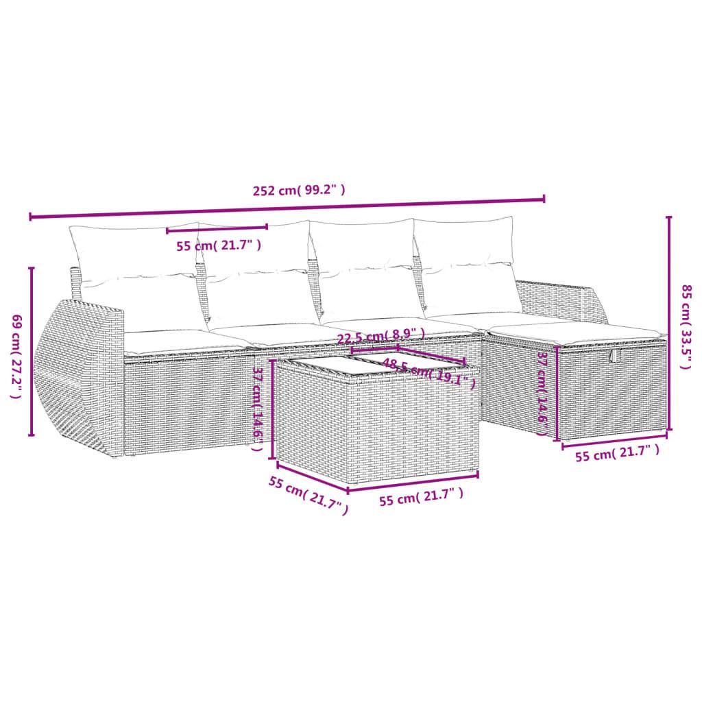 VidaXL set divano da giardino Polirattan  