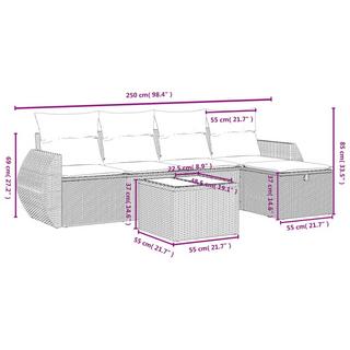 VidaXL set divano da giardino Polirattan  