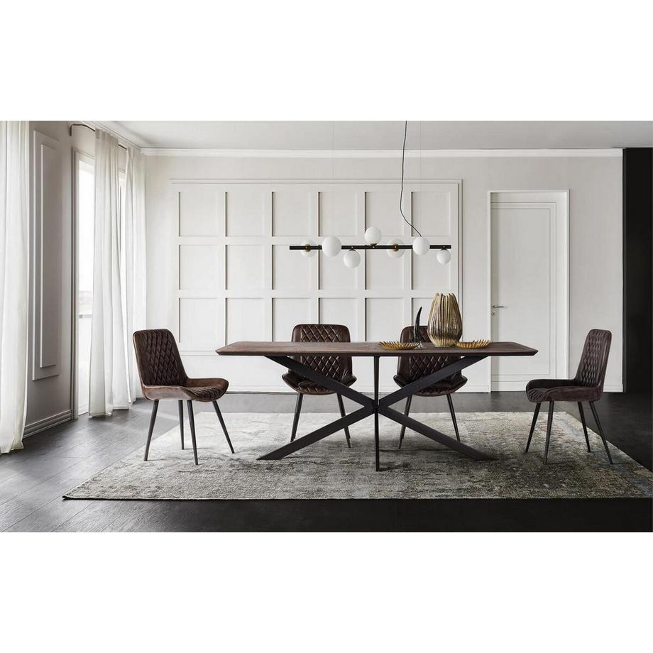 mutoni inspiration Table en bois massif Elysium teck brun foncé 180x90  