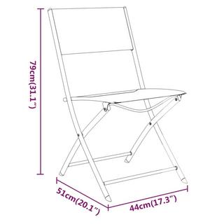 VidaXL Bistro-set stahl  