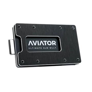 Aviator Smart Wallet Slide, Brushed Black Carbon Clip