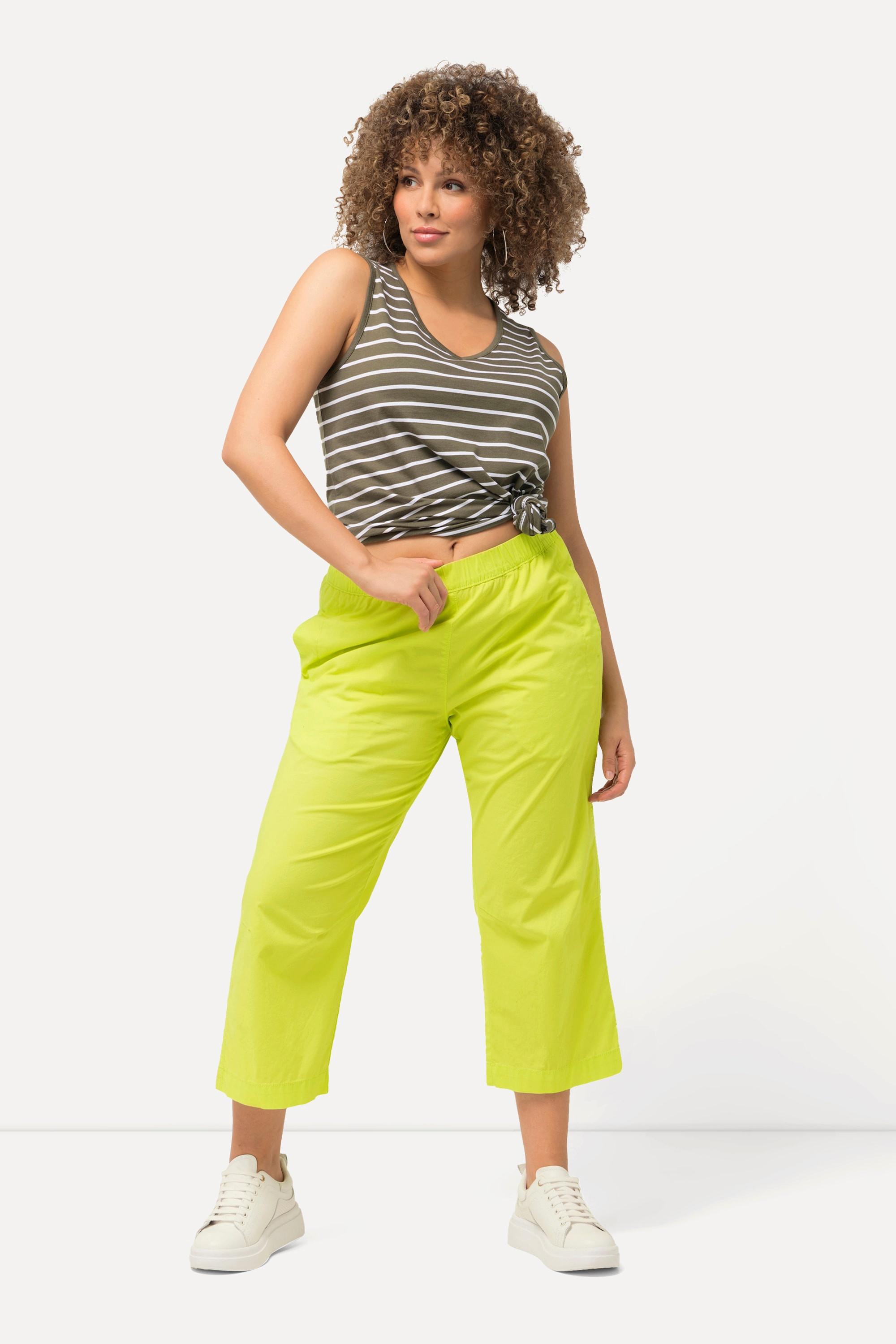 Ulla Popken  Pantalon 7/8 Ruby avec genoux préformés, jambes droites et taille élastique 