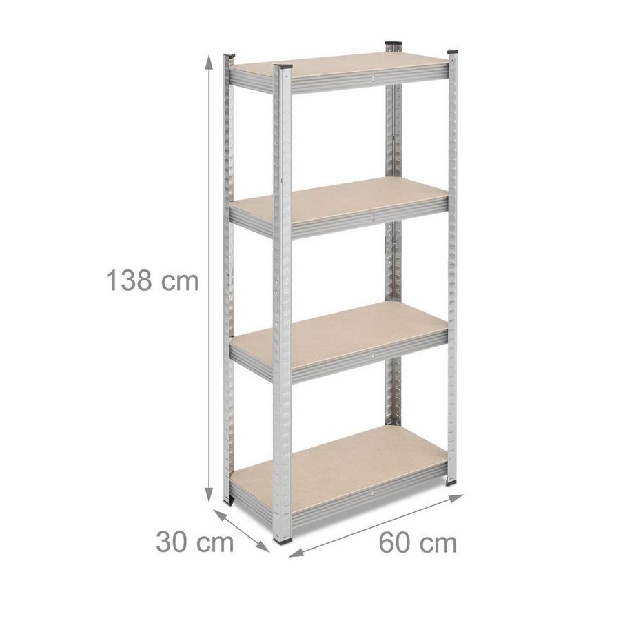 B2X  Verzinkte Schwerlastregale mit 4 Ebenen 