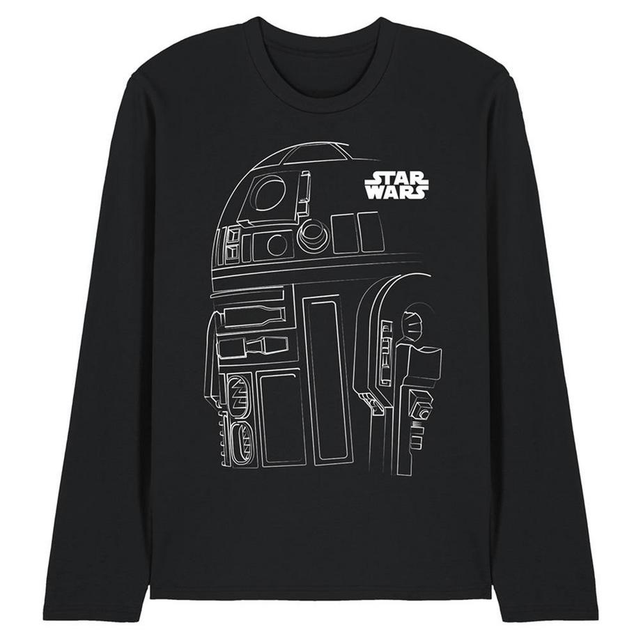 T-ShirtManches Longues Motif R2d2 Motiftyle Contour
