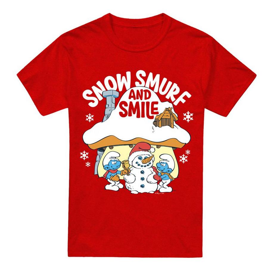 Snow Smurf And Smile Maglietta Natale