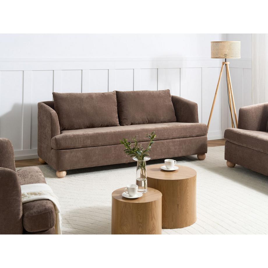 Beliani Canapé 3 places en Tissu chenille Minimaliste RATTVIK  