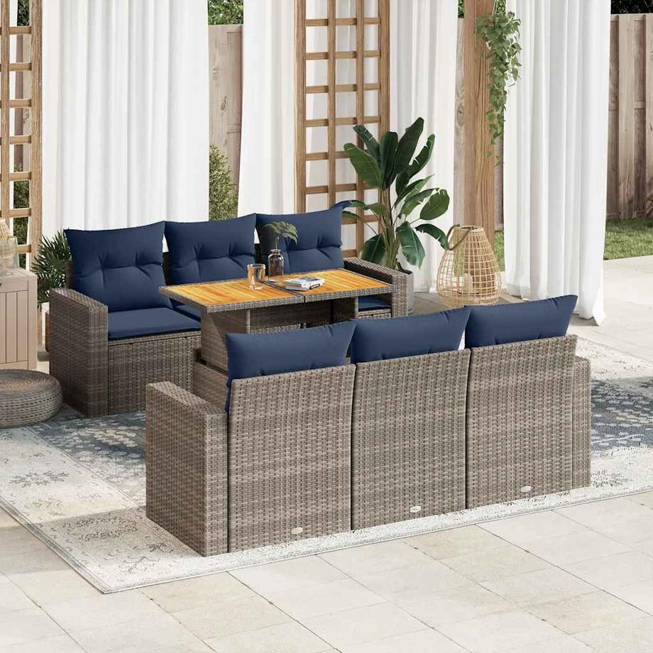 VidaXL Ensemble de canapés de jardin rotin synthétique  